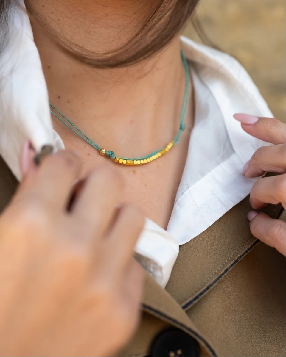 GRAV Green & Gold Hematite Ezüst 925 Nyaklánc