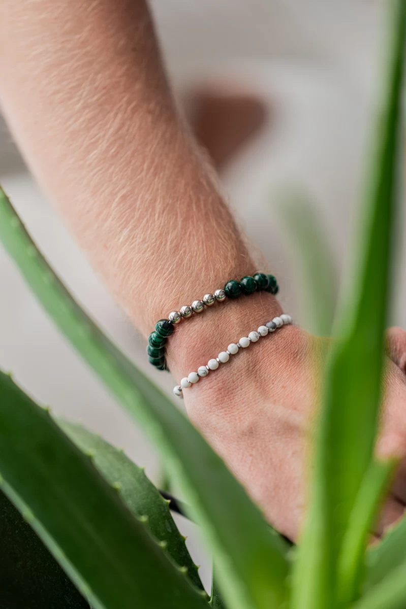 Howlit Ásvány Ezüst 925 Karkötő