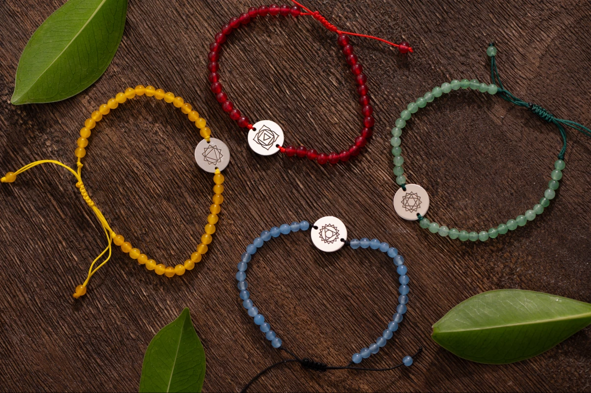 Napfonat Csakra Vörös Arany 14K Makramé Karkötő