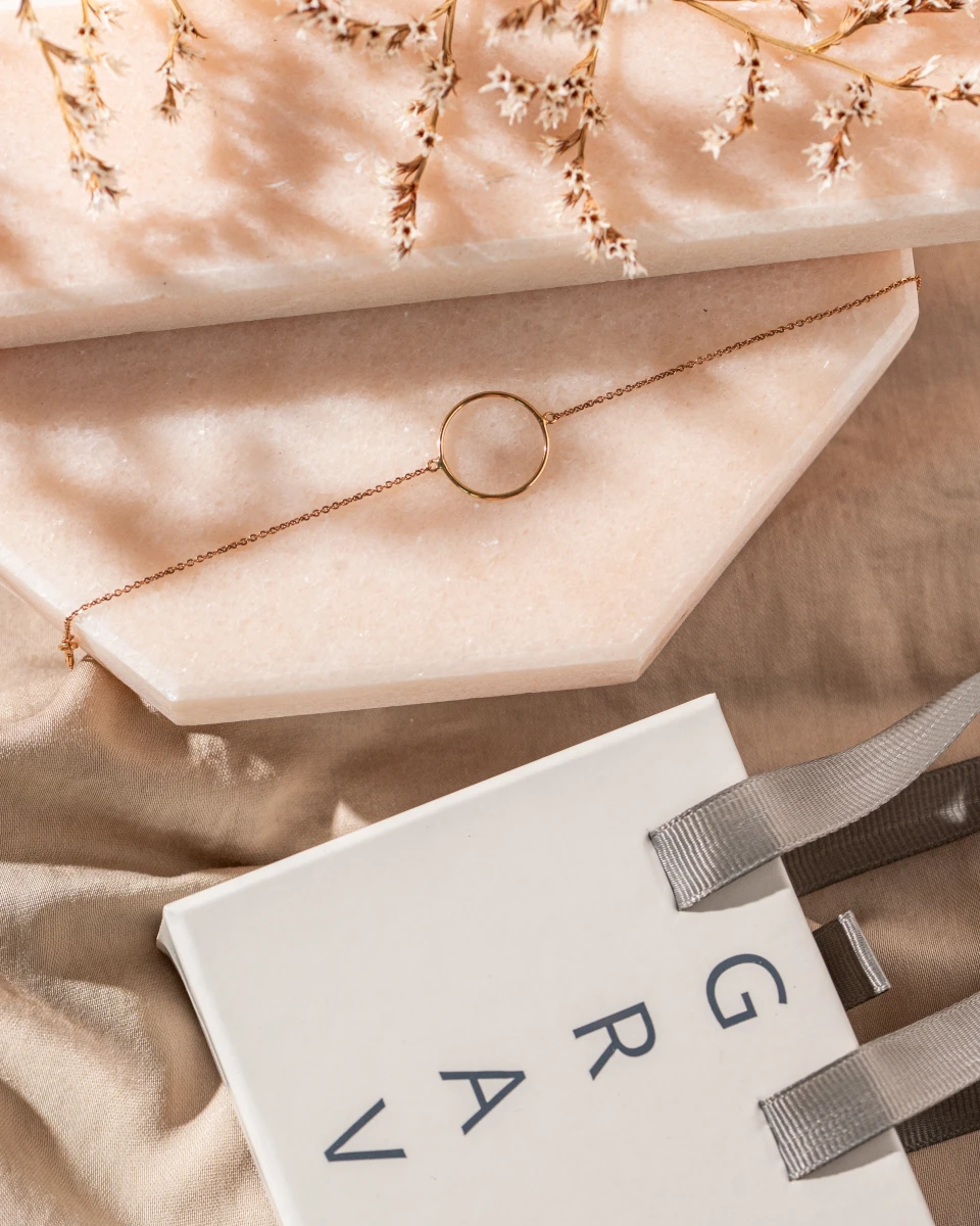 Grav Contour Circle Arany 14K Karkötő