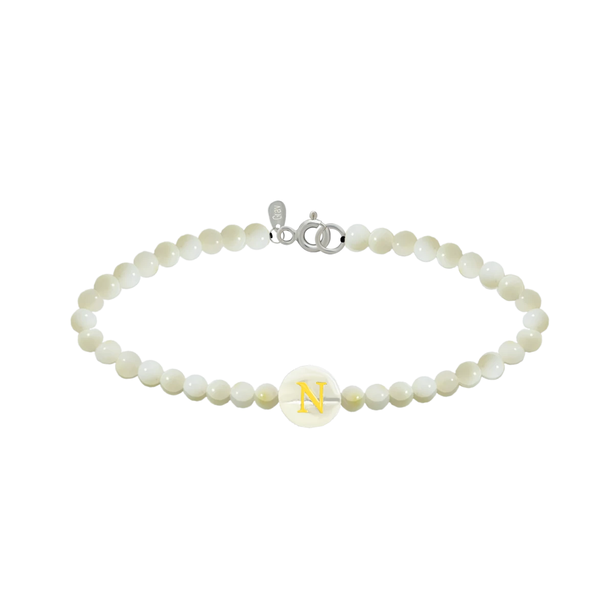 Gyöngyház Betű Ezüst 925 Karkötő 