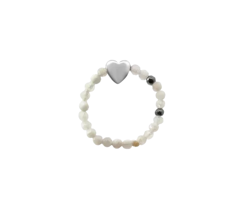 GRAV Moonstone Heart Ásvány Gyűrű