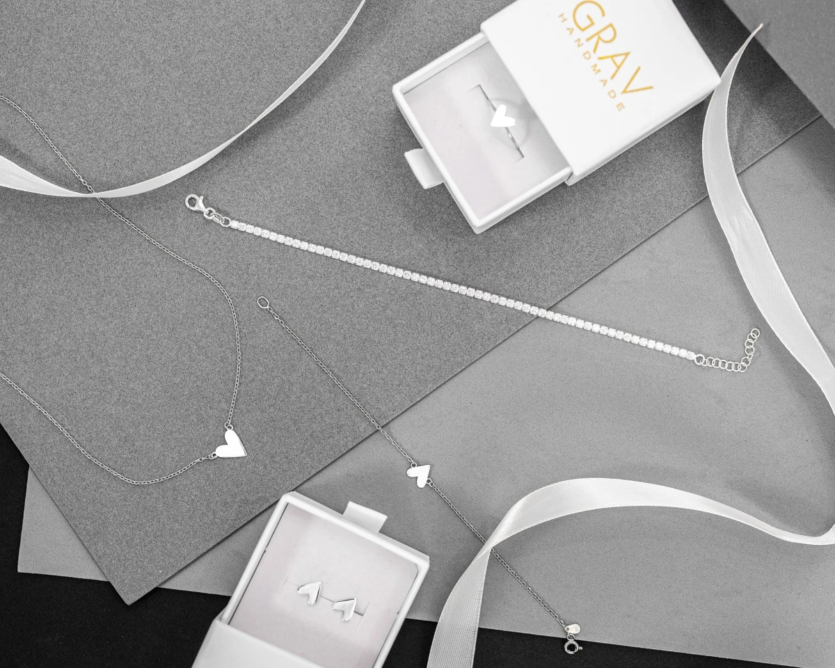 GRAV Tennis Glow White Ezüst 925 Karkötő