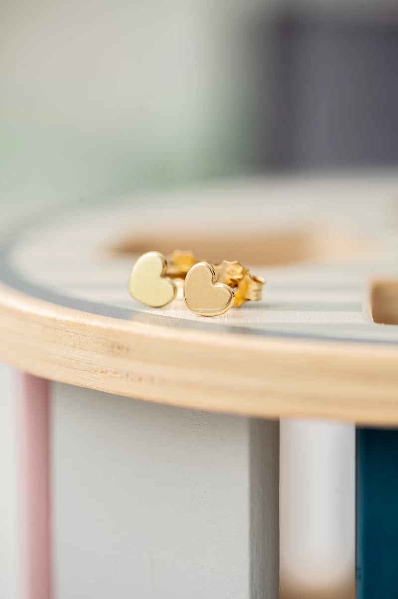 Baba Szív Sárga Arany 14K Fülbevaló