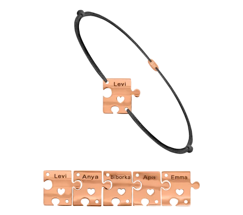 GRAV Puzzle Family 5 Arany 14K Fonalas Karkötő