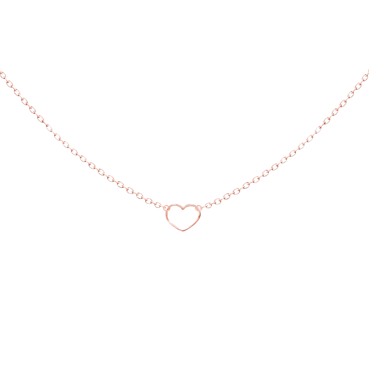 Kontúr Szív Örök Rózsával Vörös Arany 14K Nyaklánc