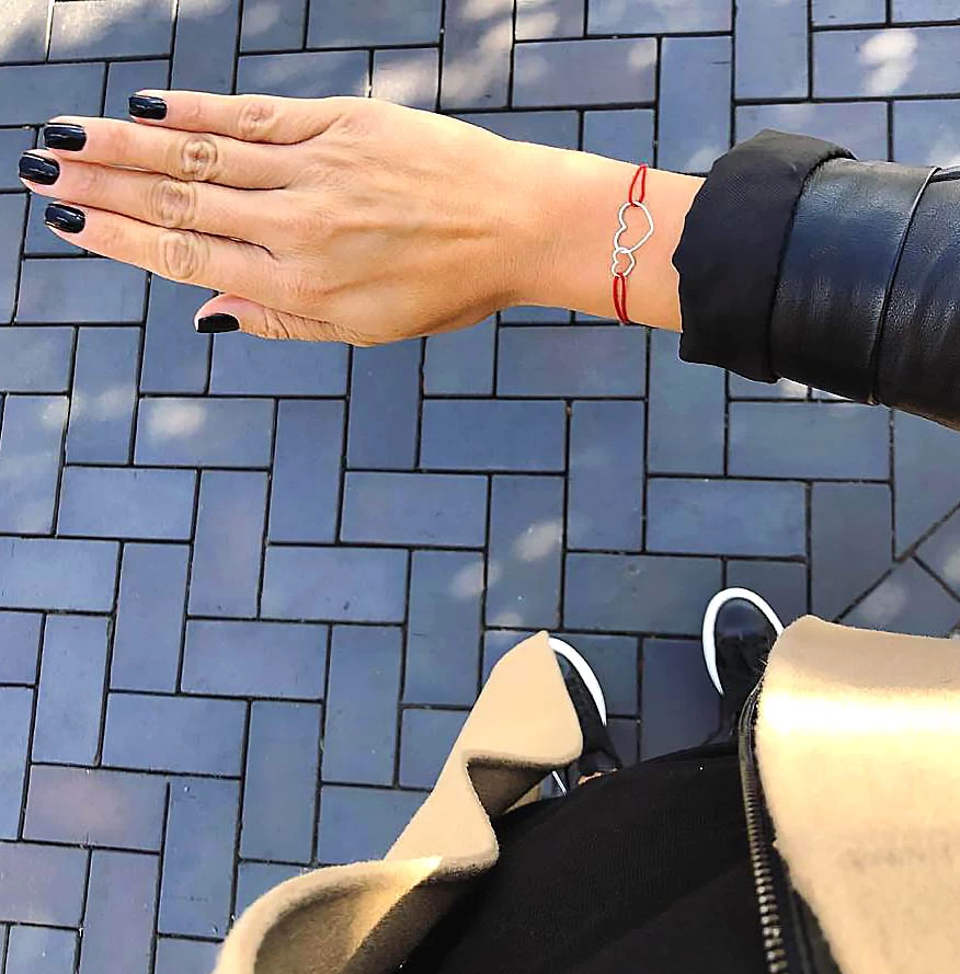 Grav Double Heart Arany 14K Karkötő