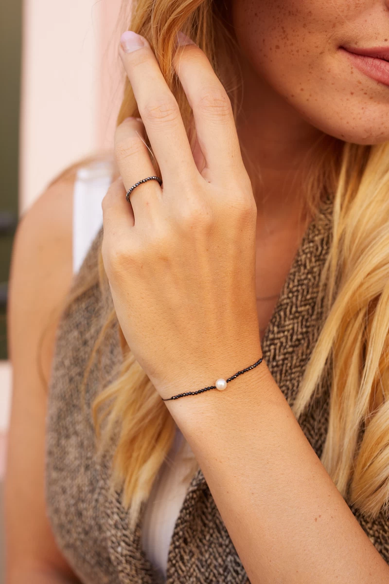 Természetes Ásvány Igazgyöngy Ezüst Karkötő