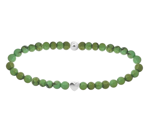 GRAV Gemstone Calcite Heart Ezüst 925 Ásvány Karkötő