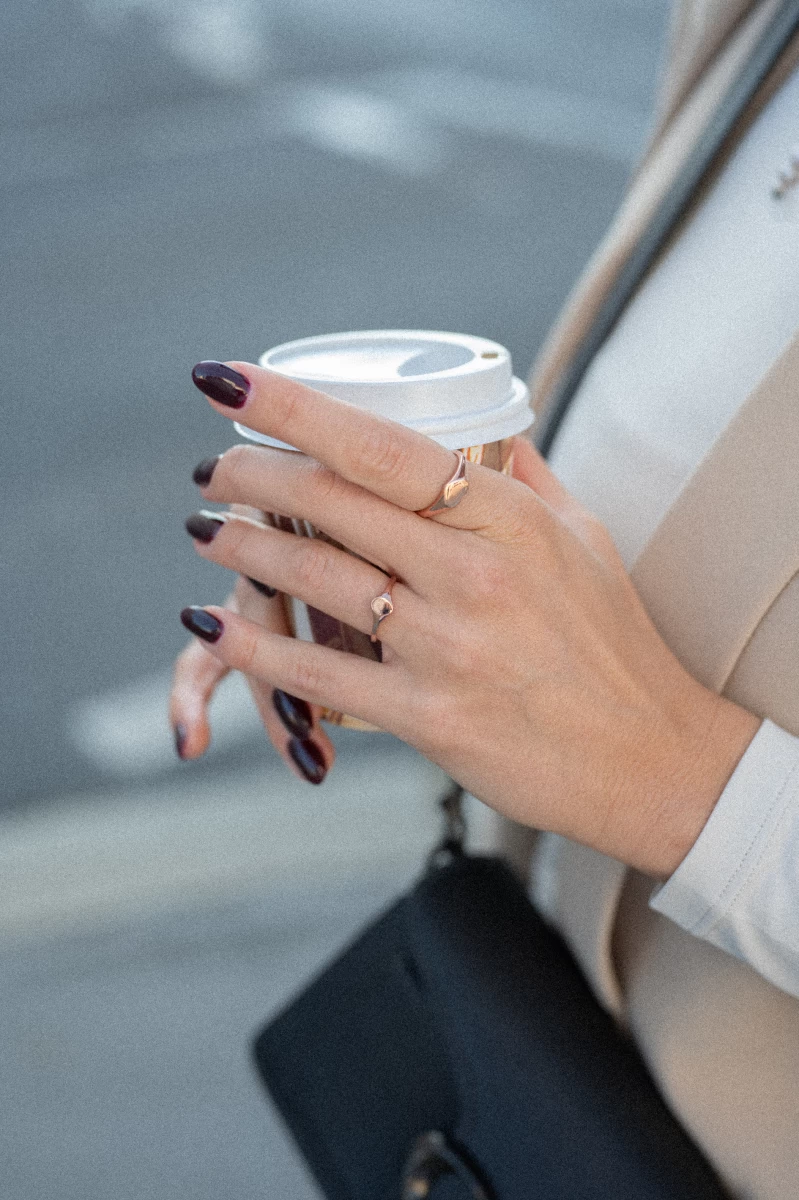 Szív Vörös Aranyozott Ezüst 925 Gyűrű