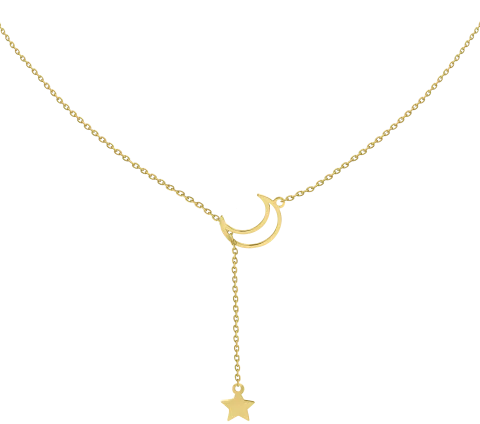 GRAV Moon And Star Arany 14K Nyaklánc